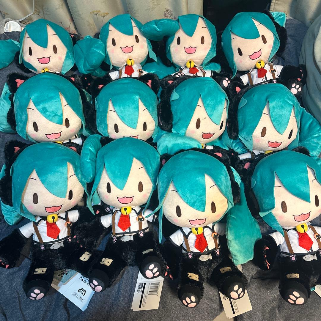 メガジャンボ ぬいぐるみ　初音ミク　にゃんこ　projecDIVA 12体セット
