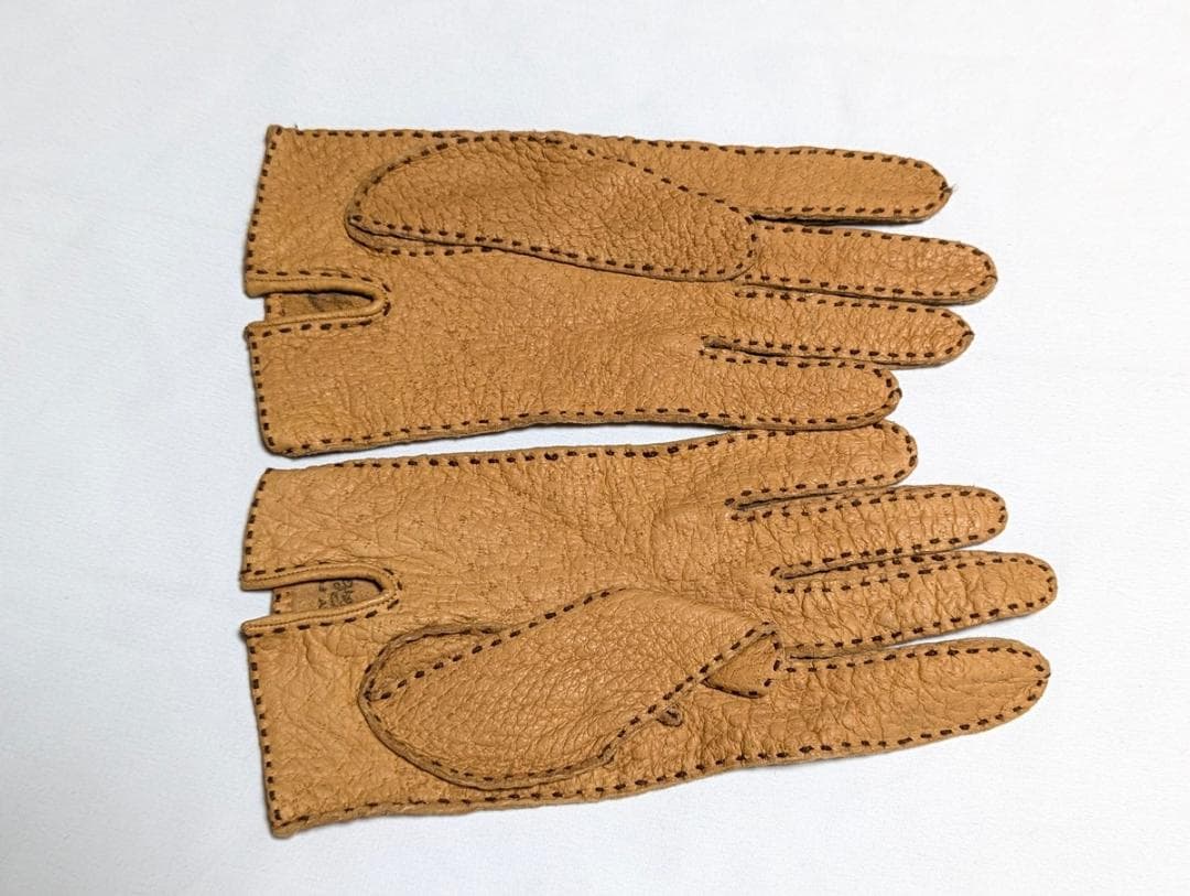 超美品 USAヴィンテージ ペッカリーグローブ 7.5 キャメル 革手袋