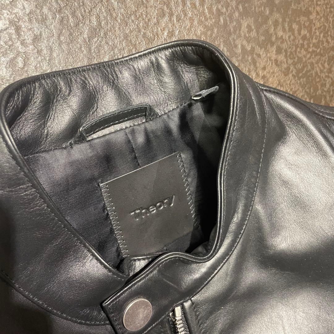 21AW theory シングルライダースジャケット S ブラック