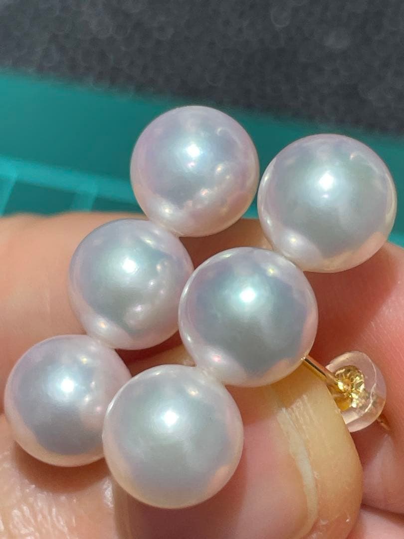 18k，akoya真珠ピアス、7.9mm，天女のレベル