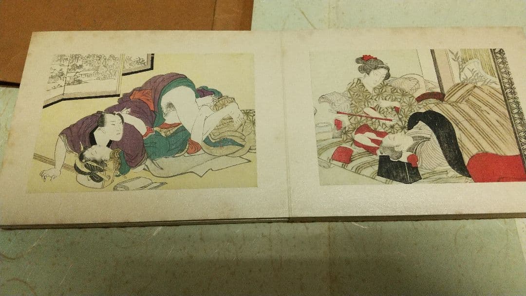 春画 浮世絵 小判 画帳貼り 24枚 枕絵 艶本 袖珍