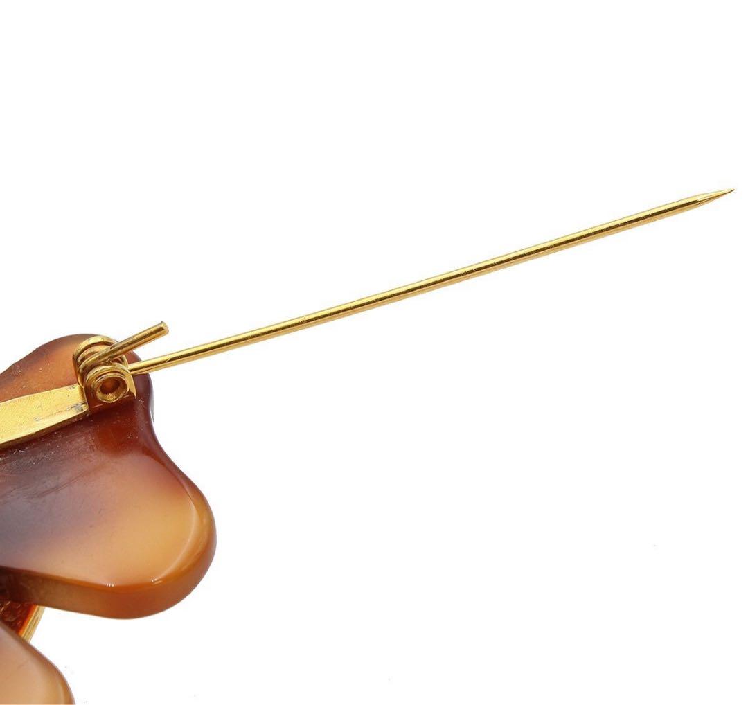 E2307 美品!! シャネル ハート ココマークべっ甲柄 クローバーブローチ