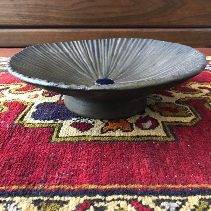 銀彩 花器 飾り皿 鼎窯