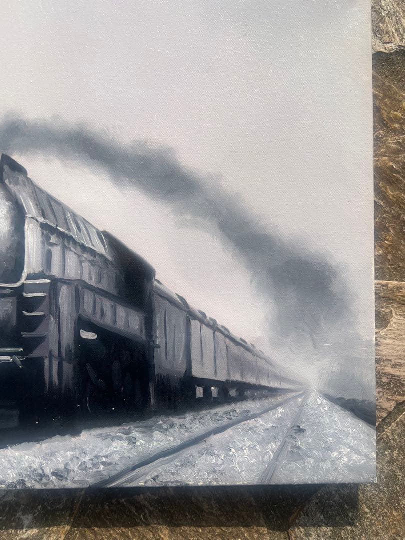 油絵　満鉄関連　「アジア」　希少・レア品　額なし　木枠のみ　満鉄