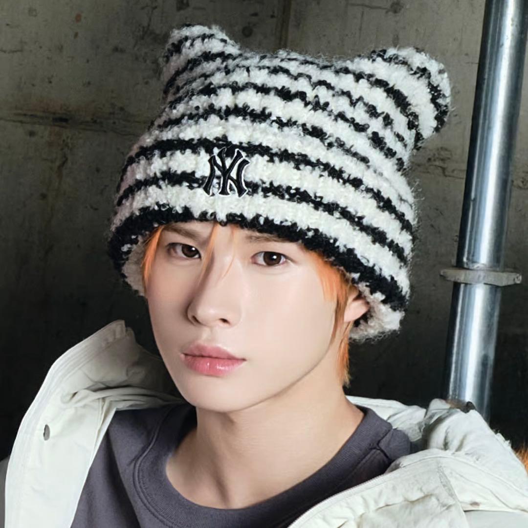 カリナ着用☆TWS ピック☆完売品☆MLB☆猫耳 ミャオン ビーニー NY