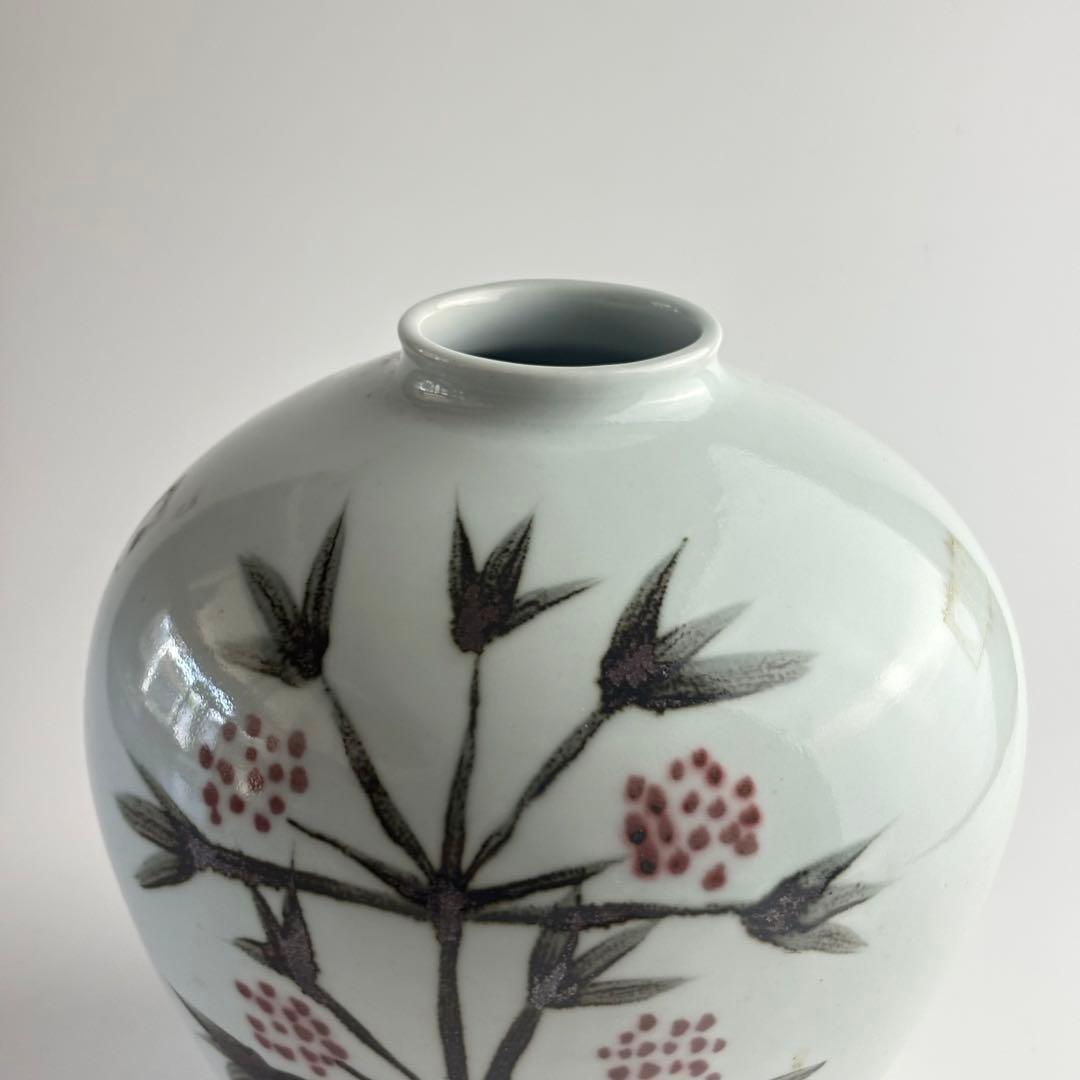 韓国人間国宝 申相浩 鉄絵 壺 韓国美術 花入 花瓶