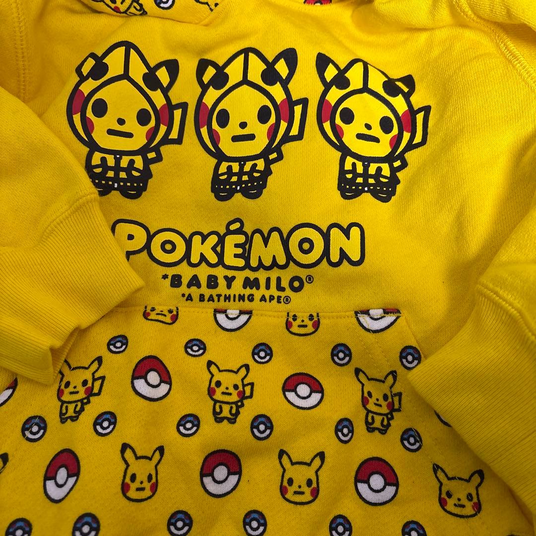 BAPE KIDS☆エイプ☆マイロ☆パーカートレーナー110ポケモン☆ピカチュウ