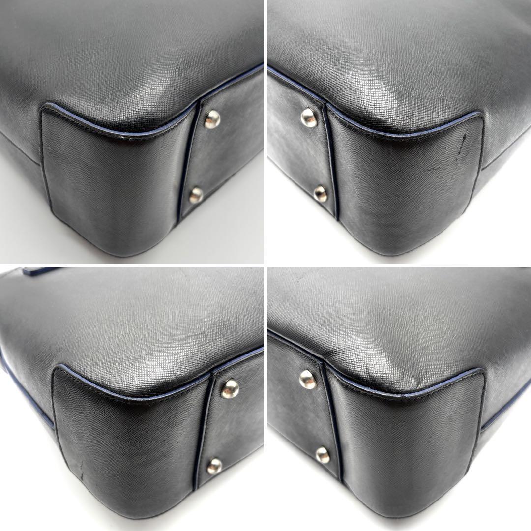 美品 ペッレモルビダ 2way キャピターノ 靴べら付 ビジネスバッグ ロゴ 黒