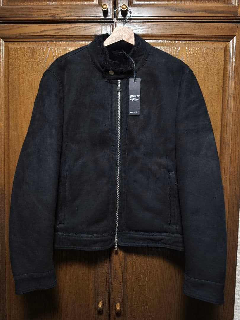 新品　EMMETI JURI ユリ ムートンジャケット　ブラック　サイズ50