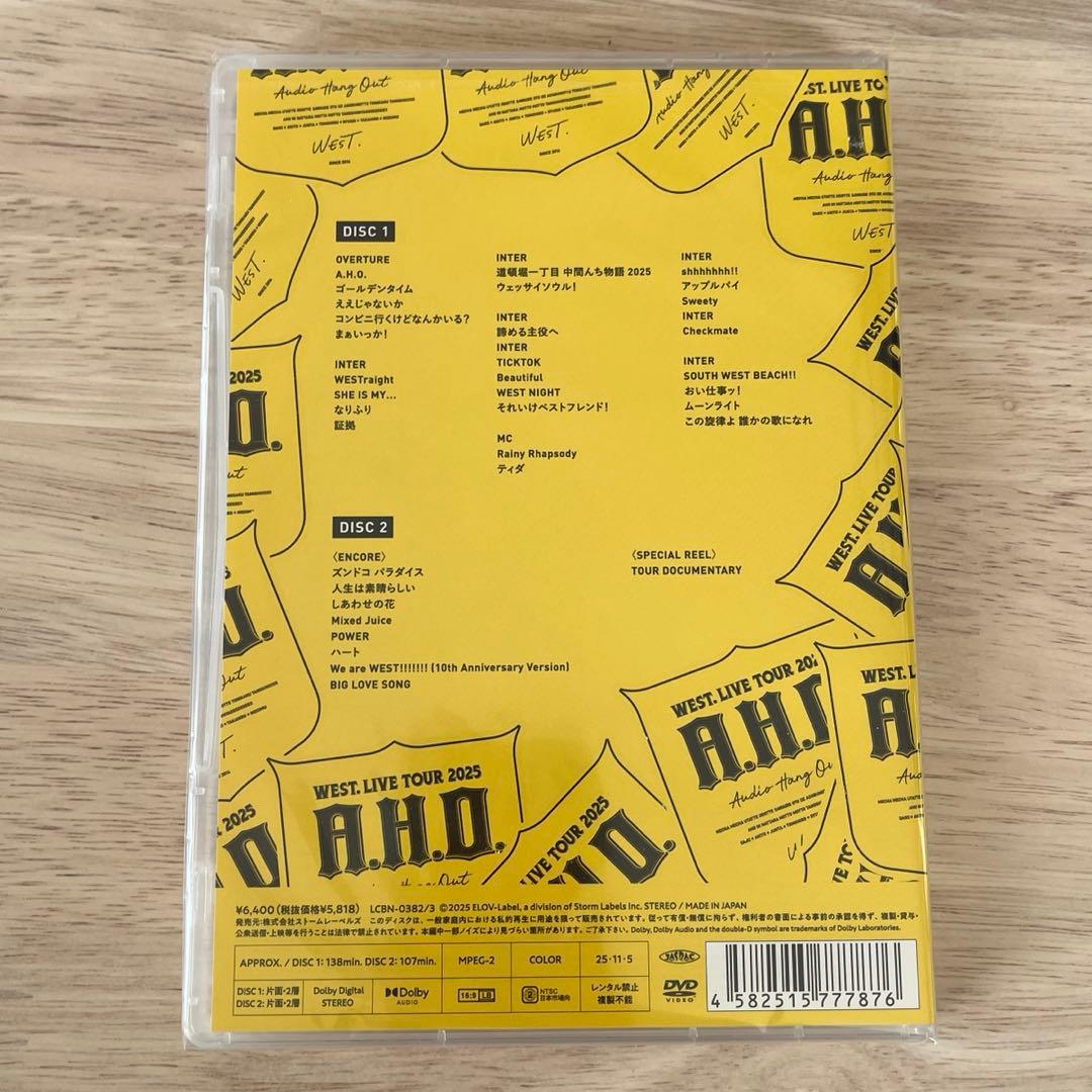 WEST. LIVE TOUR 2025 A.H.O. 初回、通常 DVDセット