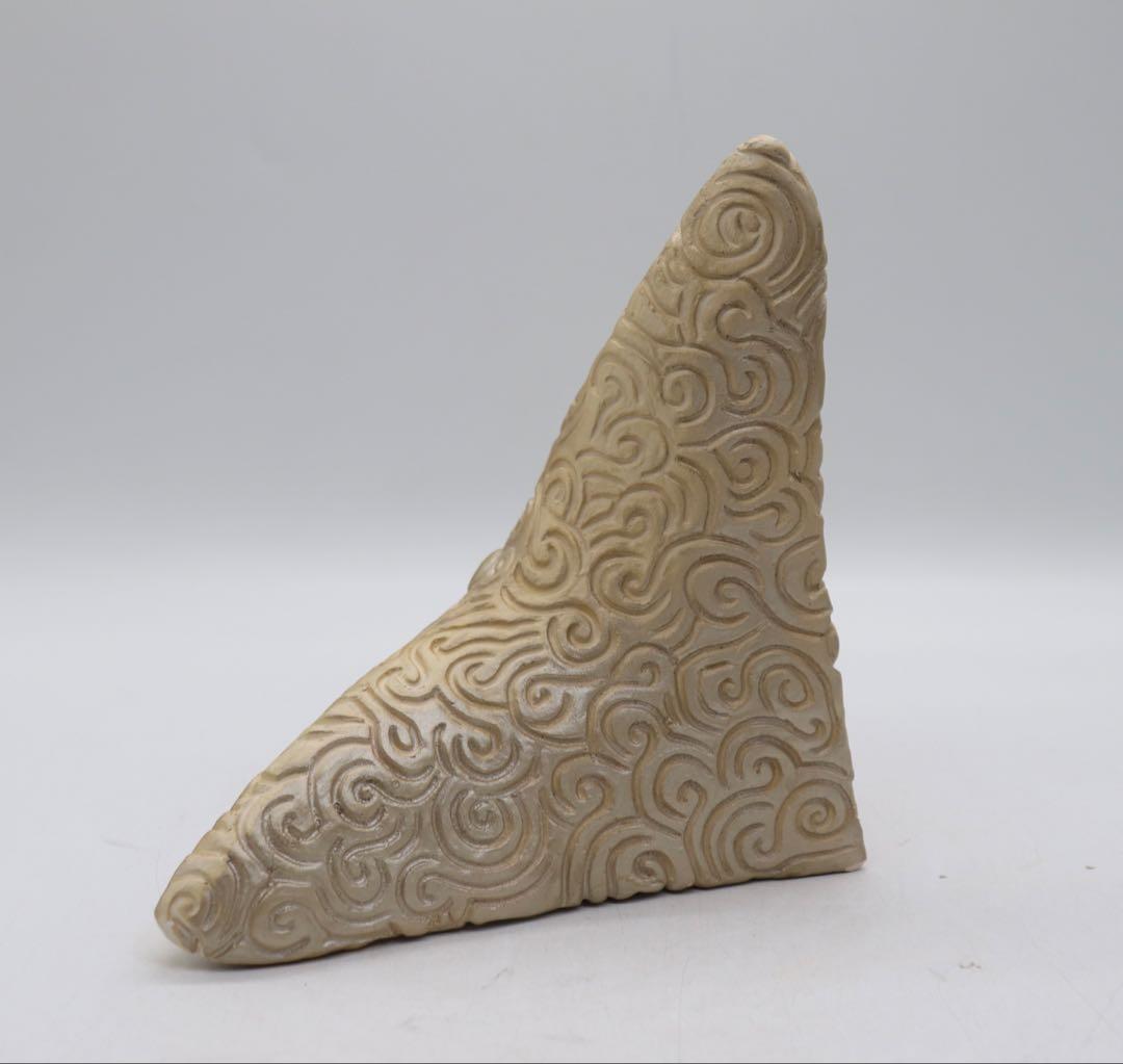 益子焼　オブジェ　坂田甚内作　箔押深甚紋テトラポット　250818