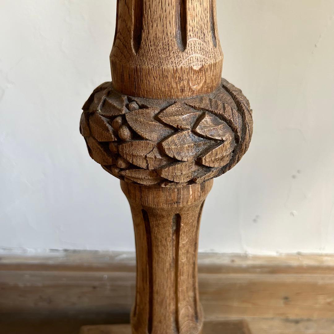 フランスアンティーク 剥離 木製バードバス 花台 スタンド 回転式　回転台