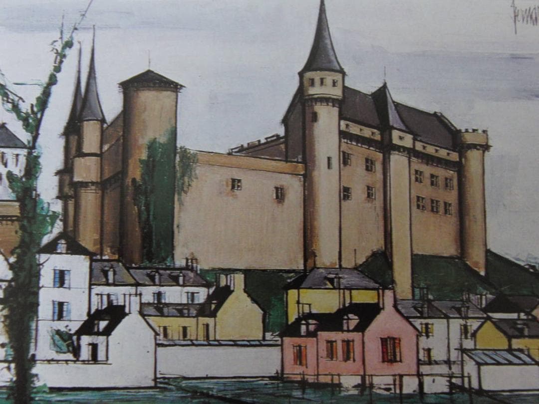 ベルナール・ビュッフェ「Chateau de Vitre」希少画集の額装画