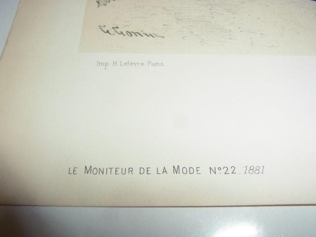 1881年銅版画◆フランス ファッション誌『ラ・モード・イリュストレ』No.22