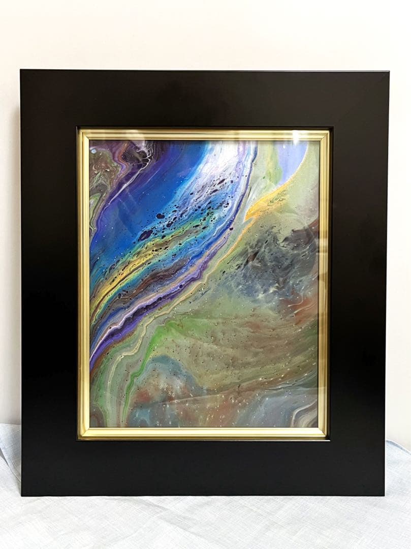 【2022年製作#001】現代アート　抽象画　フルイドアート　アクリル画