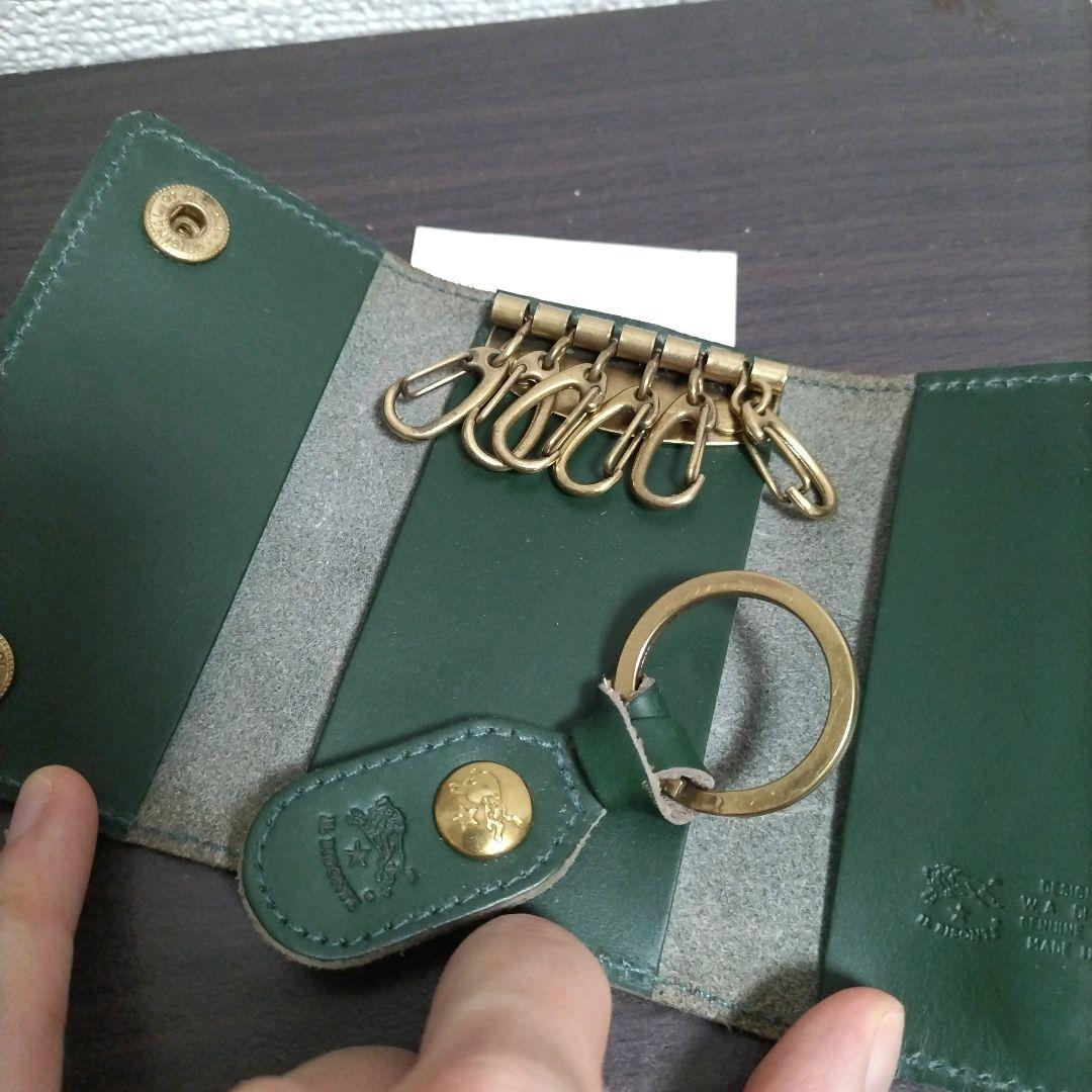 新品 イルビゾンテ 本革 キーケース キーホルダー 6連 ヴェルデ グリーン