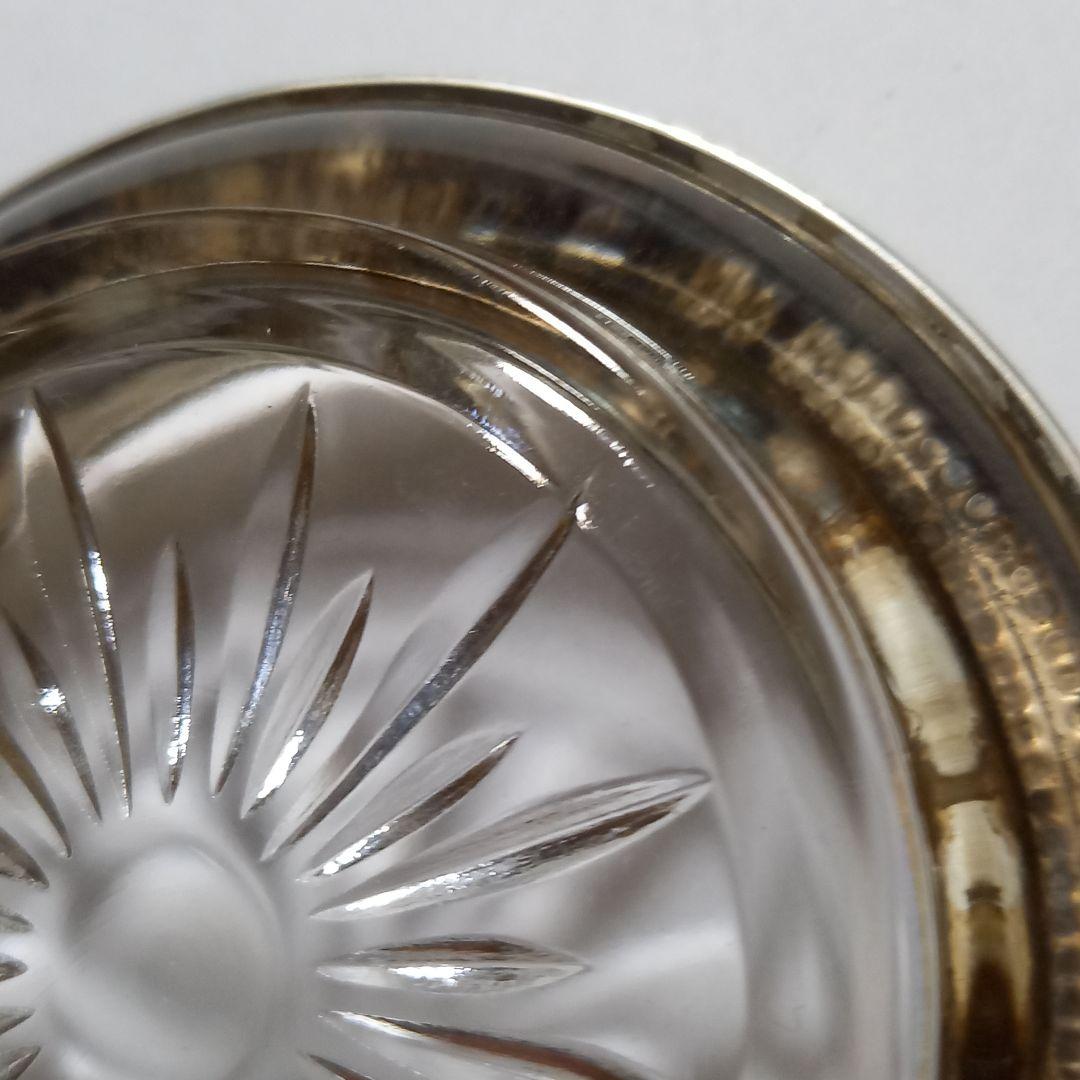 クリスタルガラス製工芸品 直径97.54mm　スターリングシルバー