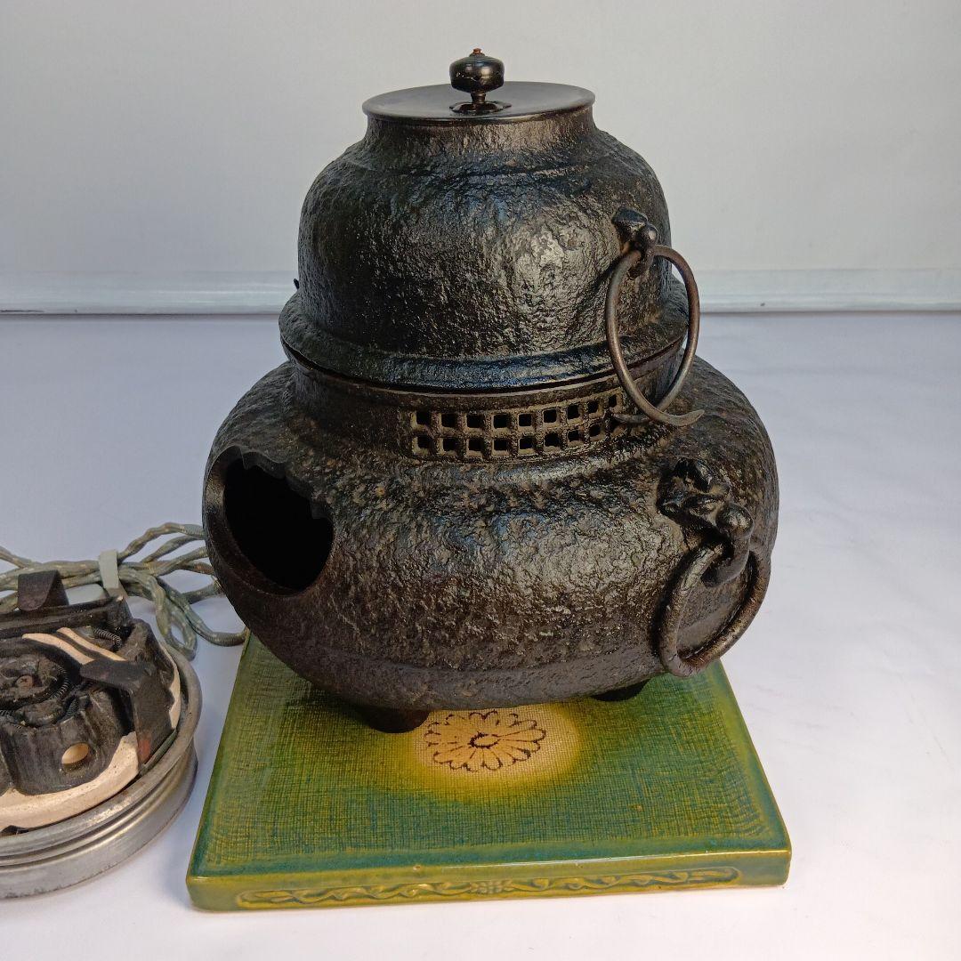 【送料無料】茶釜 　茶道具　 風呂釜　 茶器 　茶道　 銅蓋 　古道具