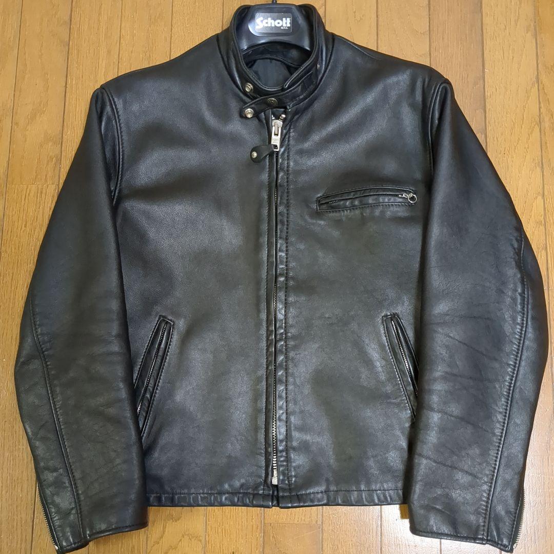 Schott 641シングルライダース ブラック レザー 40