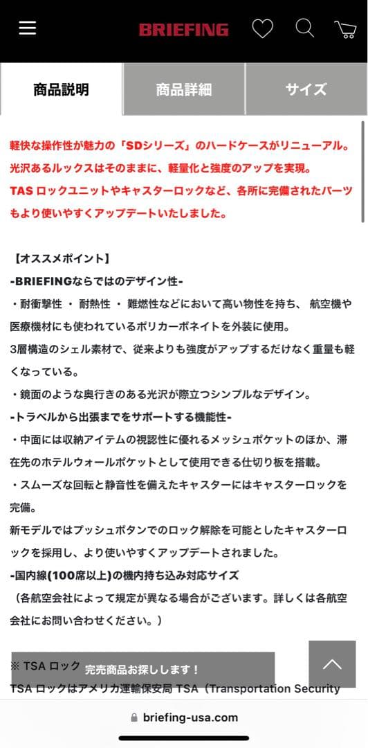 最終価格　未使用ブリーフィング　キャリーケース