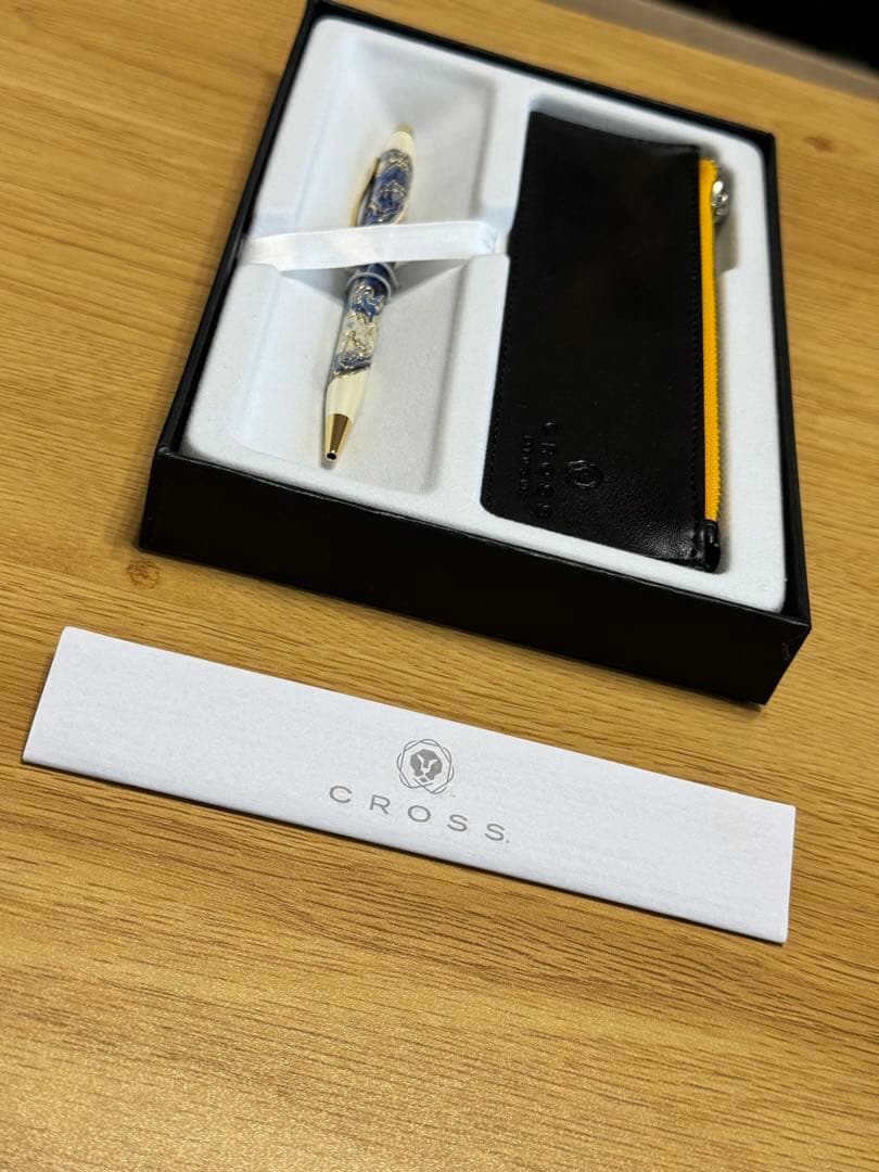 CROSS ボールペン シルバー レザーケース付き