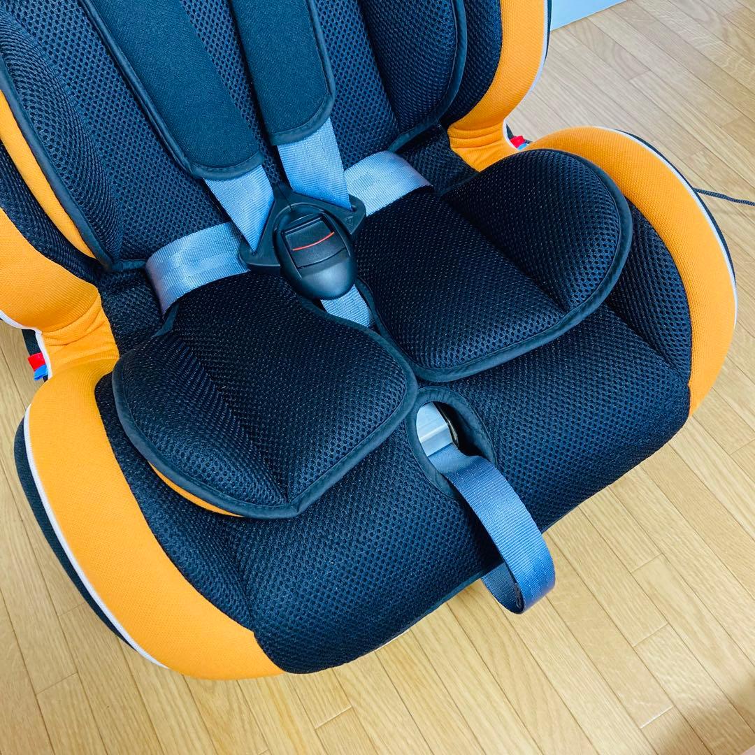 【美品】リーマン　チャイルドシート　ジュニアシート　カイナ　ブラックオレンジ