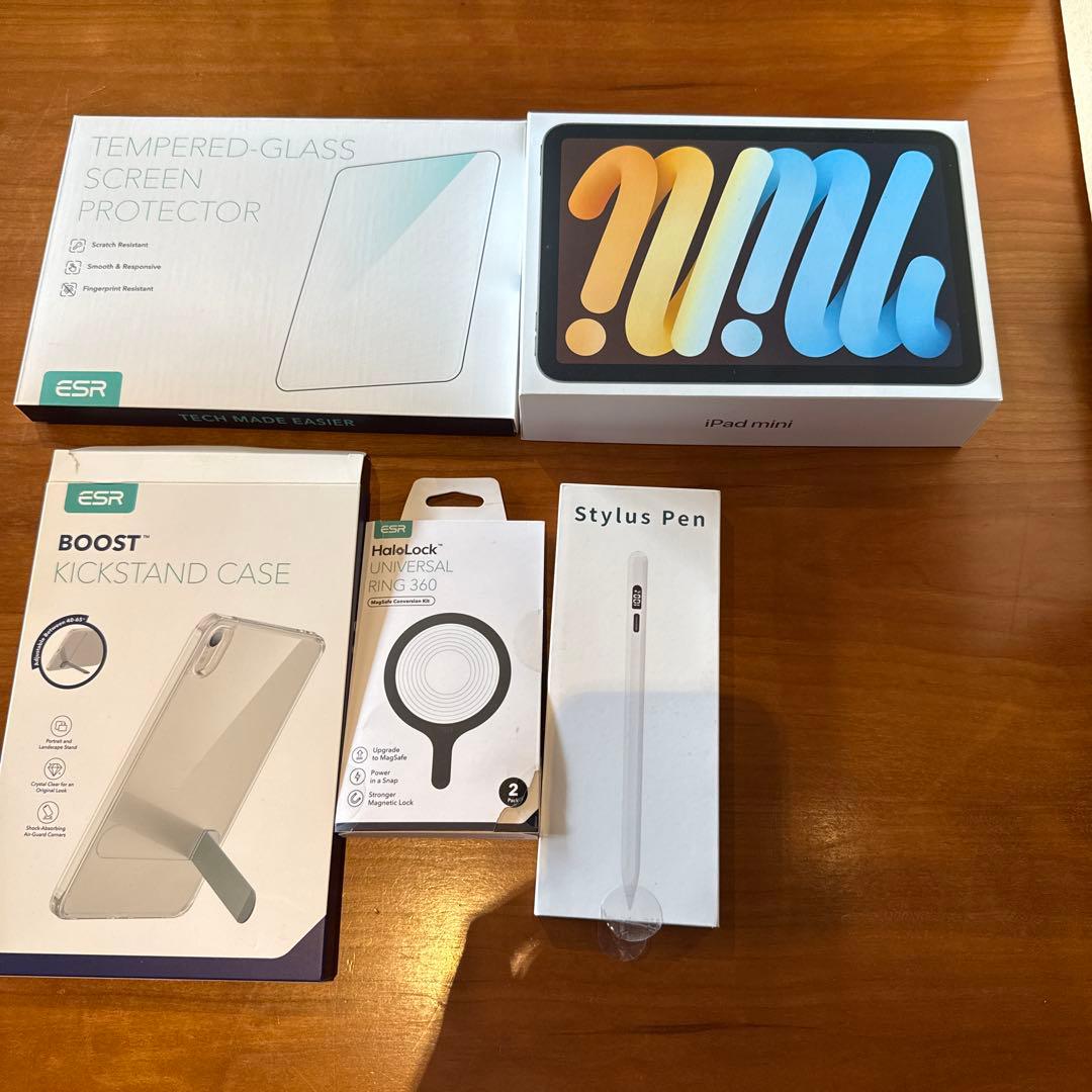 【ほぼ未使用】iPad mini 7 ケースペン　保護フィルム　バックケース2種
