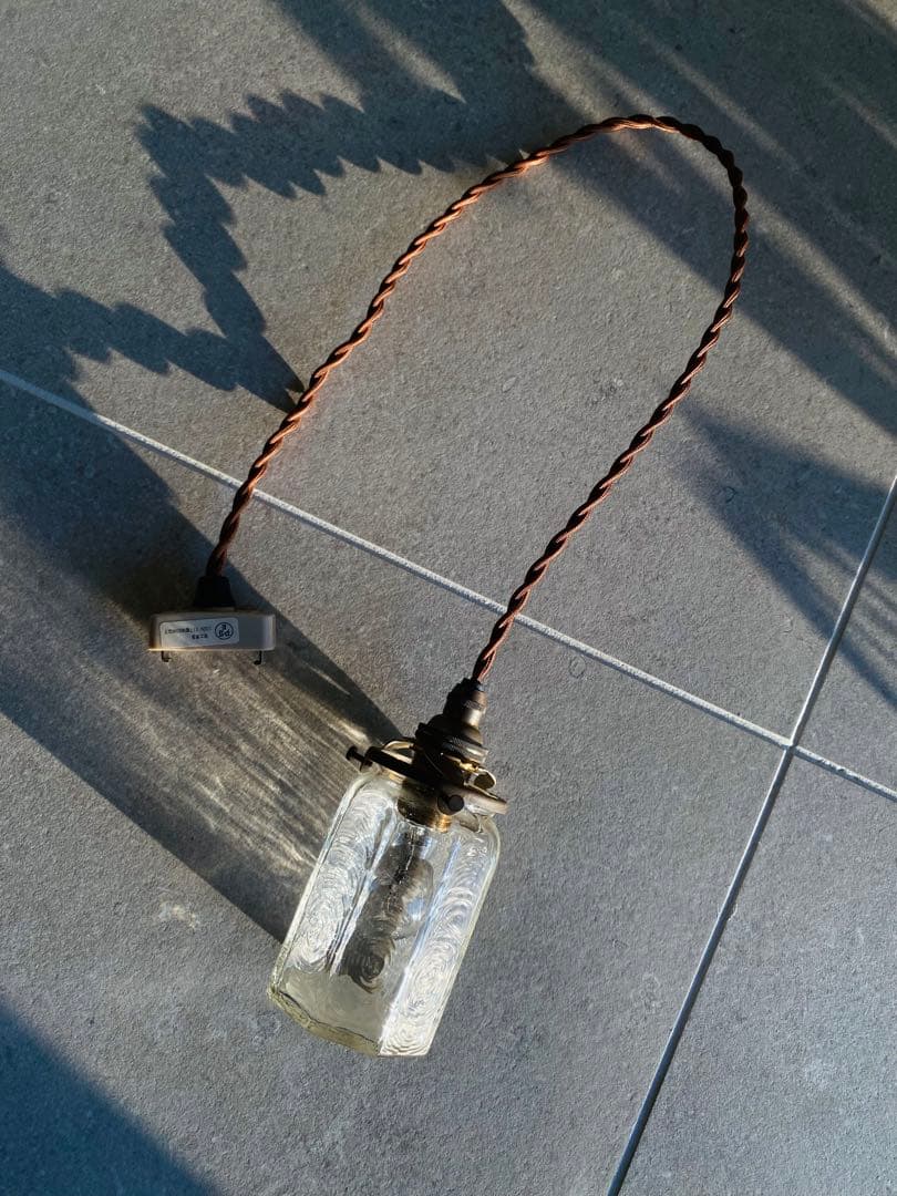 【僕チーズ】安土草多　ガラスペンダントライト　照明　八角筒瓶(クリア)