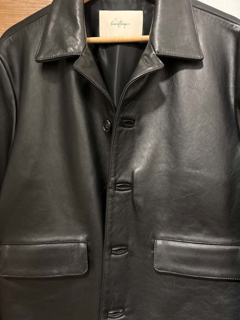美品　SECOND LAYER MAD DOG レザー ブラック　46