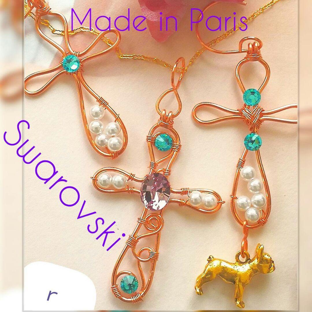 14kgf  パリ購入❤新品 フレンチブルドック 公式スワロフスキー　ピアス