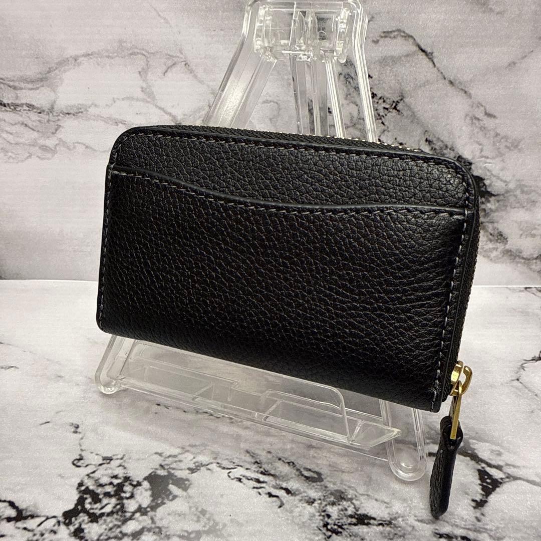 (未使用品)大人気、コーチ、カードケース、オールレザー、シボ革、金ロゴ、人気色