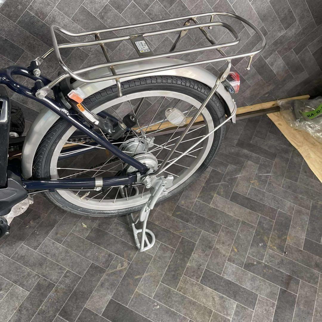 電動アシスト自転車 ネイビー 前カゴ付き