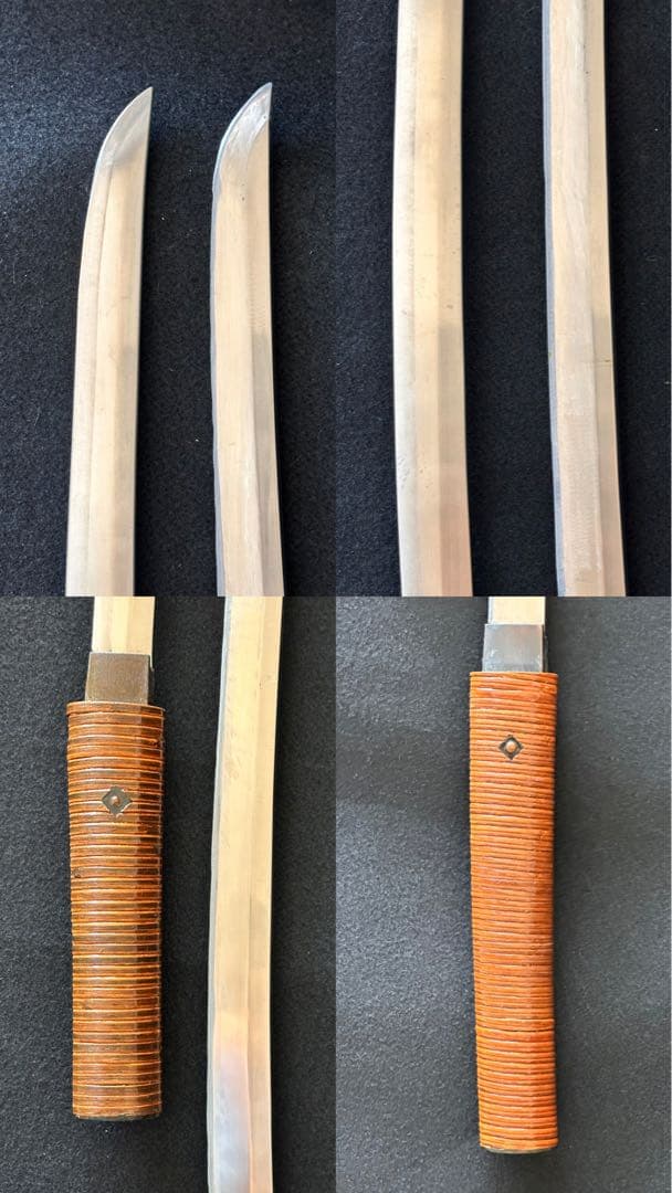 模造刀 藤巻拵 大小 二本差し 打刀 脇差 鞘付長さ68/100cm 25I7