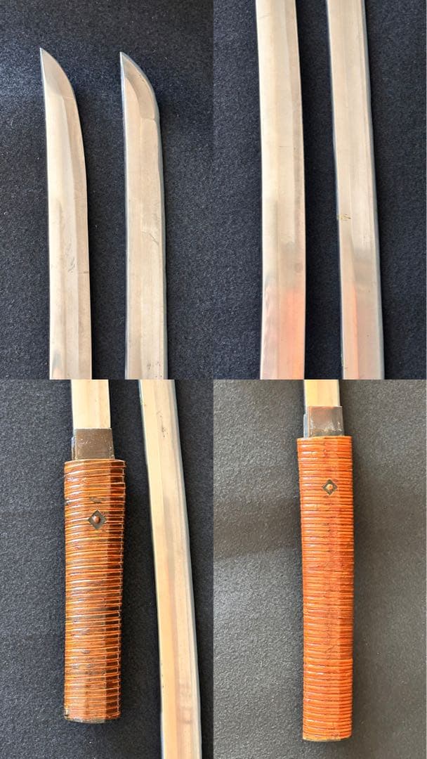 模造刀 藤巻拵 大小 二本差し 打刀 脇差 鞘付長さ68/100cm 25I7