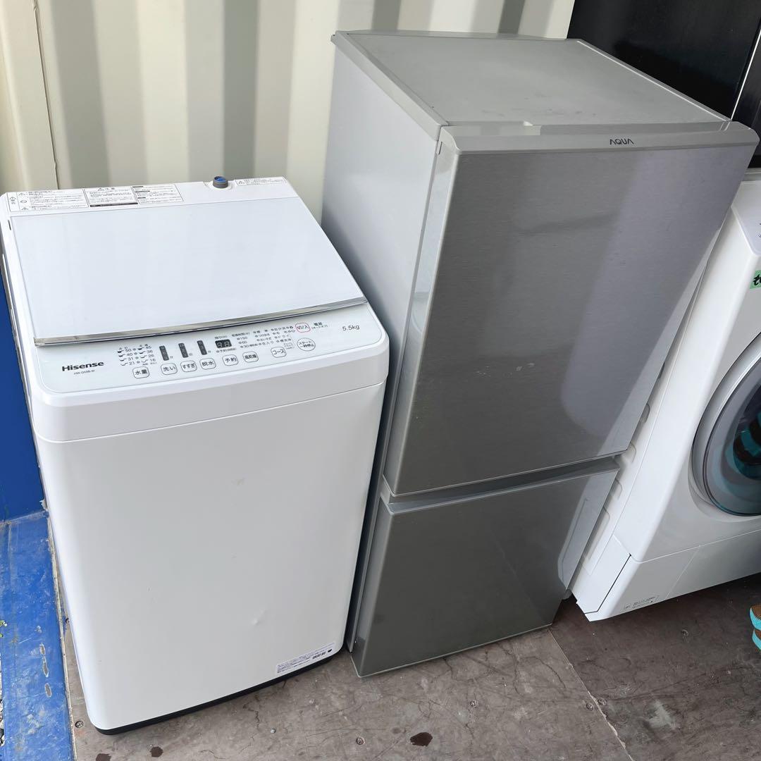 取付無料！高性能AQUAスタイリッシュシルバー冷蔵庫洗濯機 2020年製セット