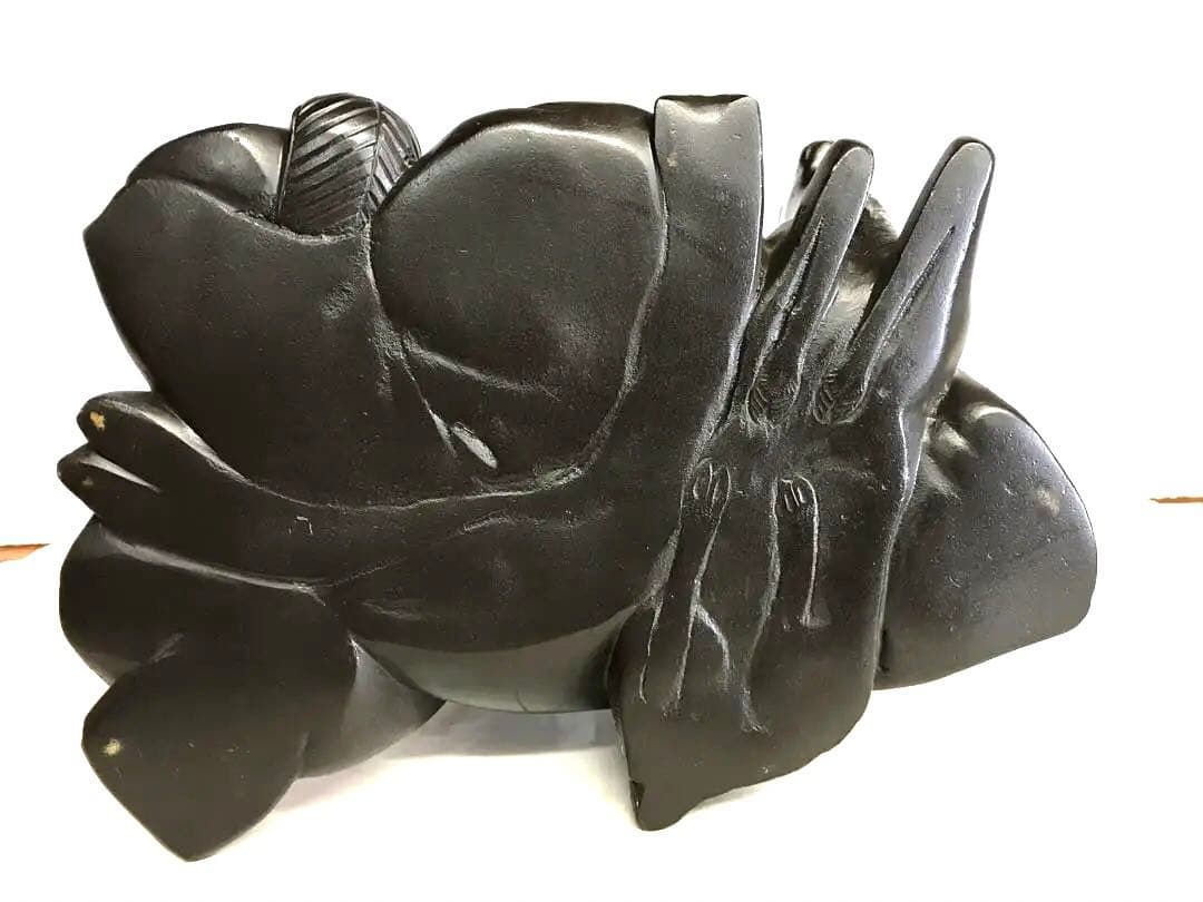 銅製 :鹿寿老人座像