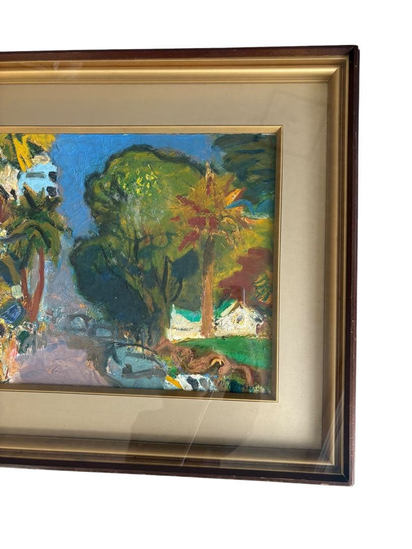 田辺　三重松　パステル画　箱館郊外　絵画　ハワイの街