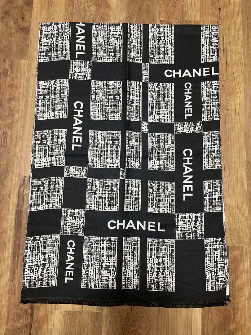 未使用 ビッグCCマーク CHANEL ノベルティ マフラー ブラック ストール