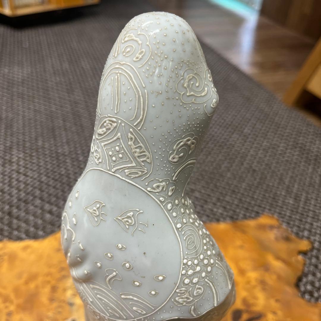 九谷焼　白絵付け金彩観音　石川県 日本美術　骨董品　アンティーク　古美術