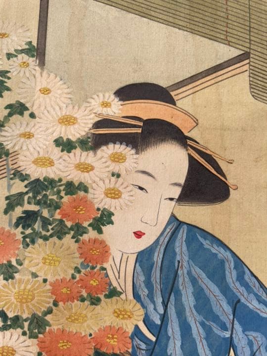 勝川春章　肉筆　浮世絵　美人図