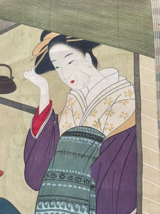 勝川春章　肉筆　浮世絵　美人図