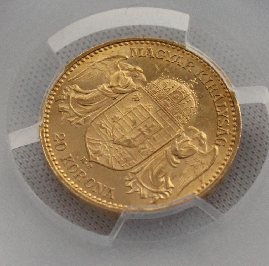 1905年 ハンガリー フランツ・ヨーゼフ 20コロナ金貨 PCGS MS62＋