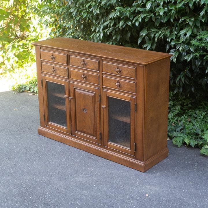 勇峰工芸 花柄 サイドボード ナラ材 葉山ガーデン 葉山家具 旭川 北海道