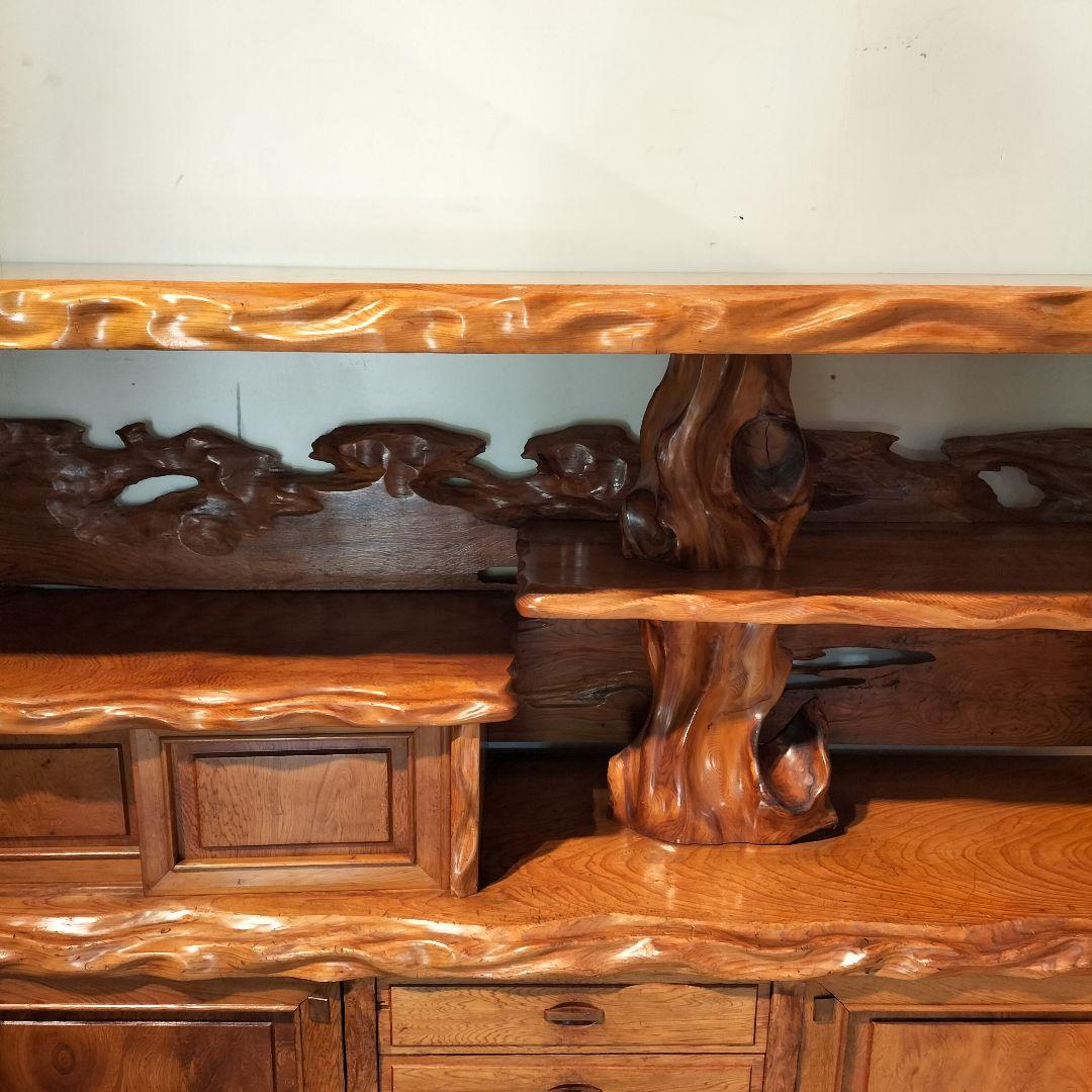 M●WS東名 希少 和ヴィンテージ 屋久杉 茶棚 飾り棚 サイドボード