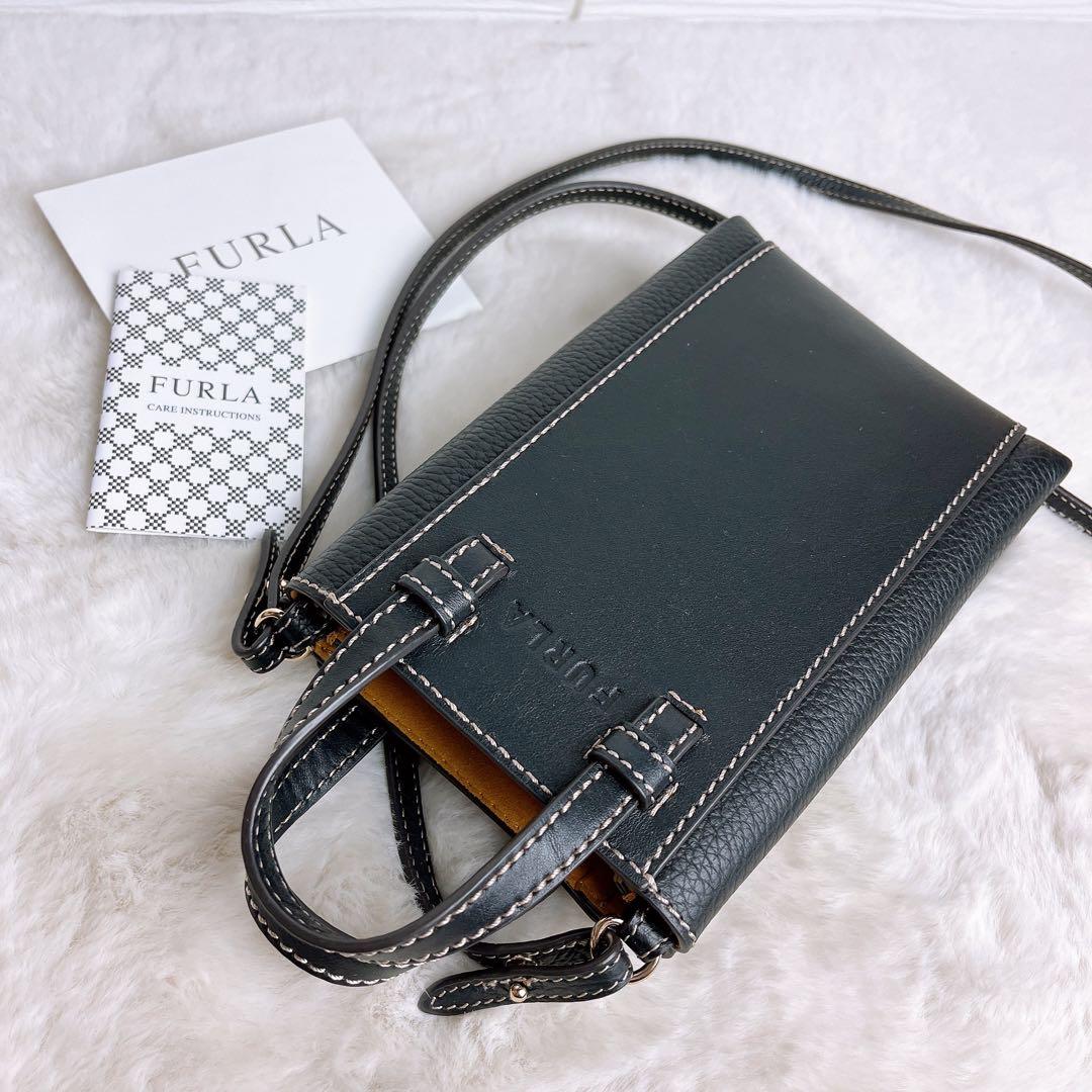 極美品☆FURLAフルラ 2wayショルダーバッグ スマホ 財布入れ レザー
