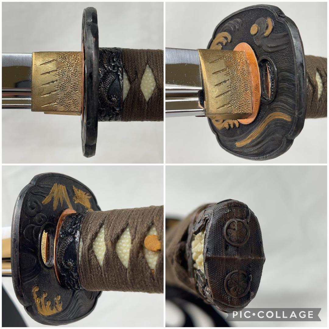 【模造】大脇差 全長86.0センチ 龍鍔 樋入り 特殊鞘 日本刀