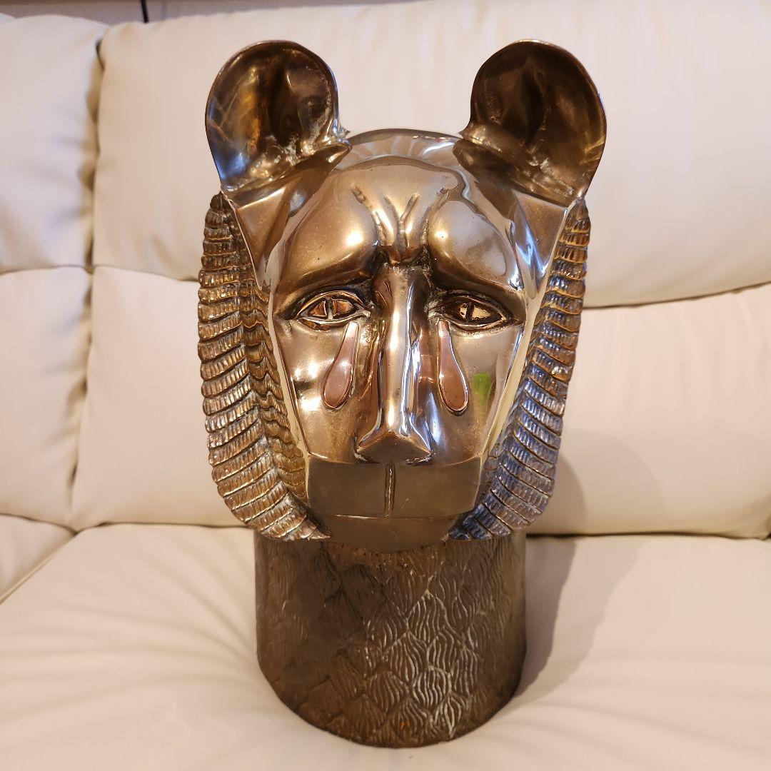 幸運？　真鍮　ブラス　オブジェ　ライオン　アンティーク　gold 希少