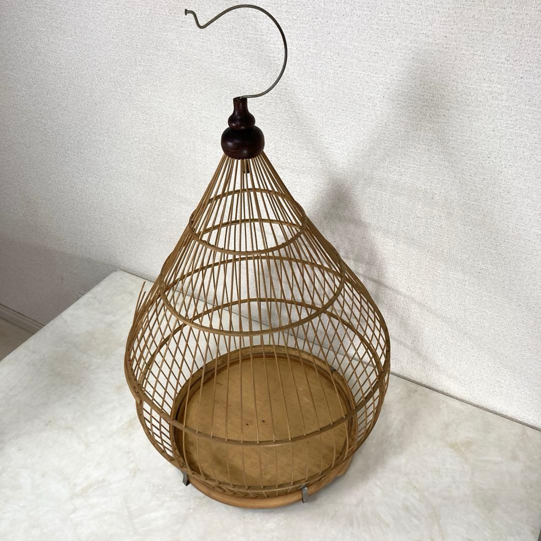 レトロアンティーク　雲雀籠　鳥かご　カゴ　バードゲージ　アジアン　和モダン