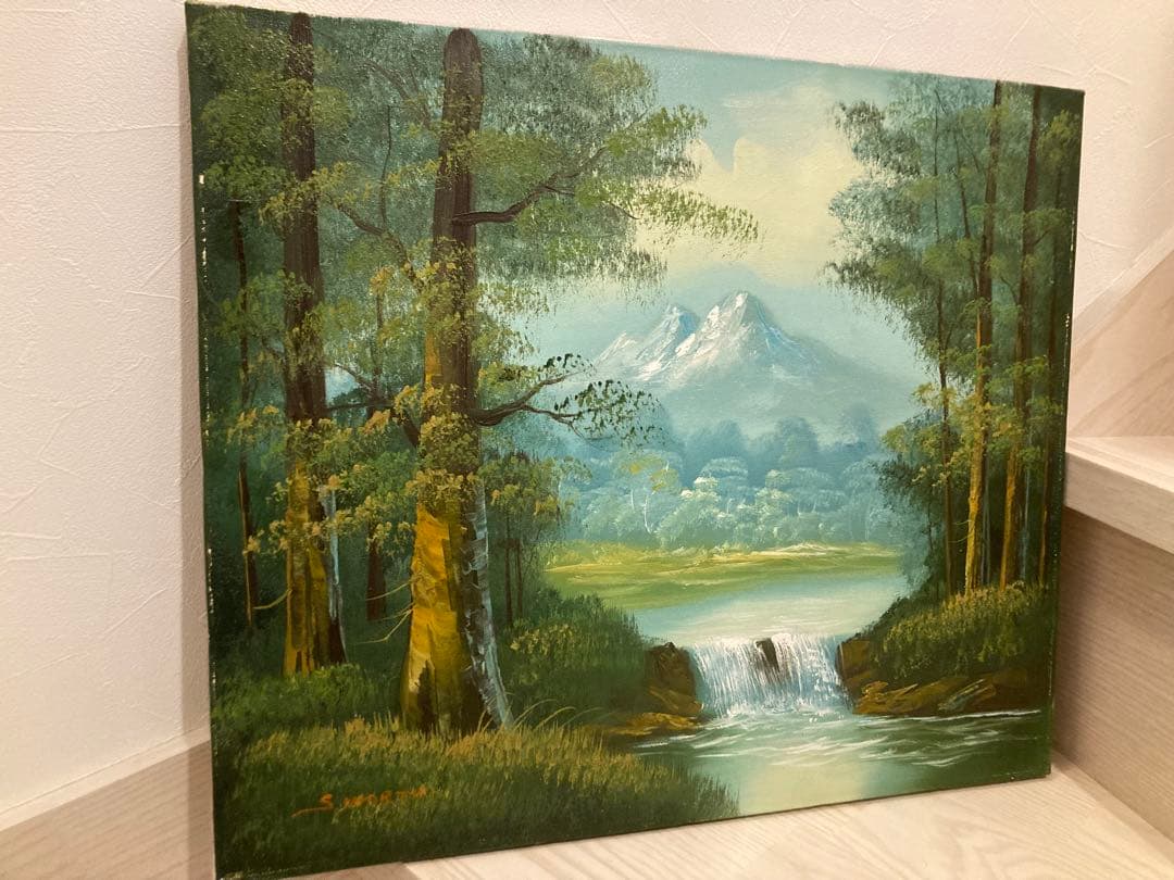 風景画 油彩画 フレーム付き