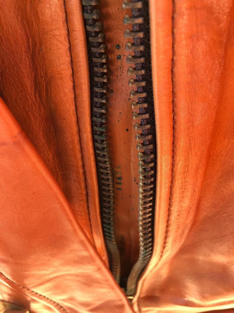 [訳あり] 新品 Schott シングルライダースレザージャケット ブラウン/L